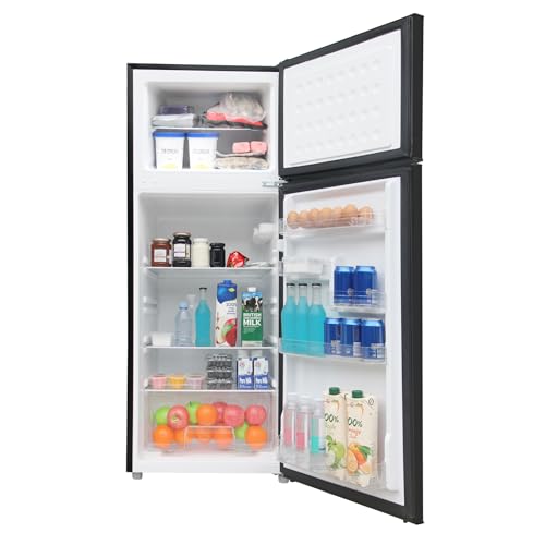 Arctic Chef ACFR741BLACKAMZ6COM Apartment Size-Top Freezer-2 Door Fridge-Adjustable Thermostat Control-Black-7.5 Cubic Feet - View 6 | Fridge.com