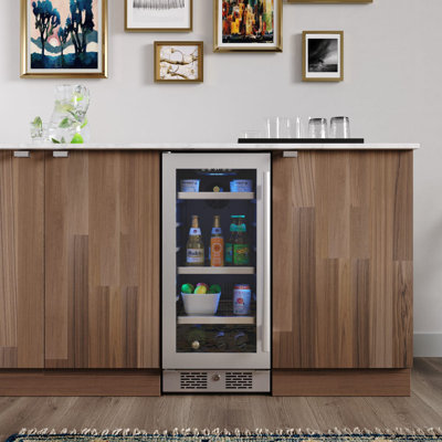 Avallon ABR152SGLH 15 Inch Wide 86 Can Beverage Center with LED Lighting | Fridge.com