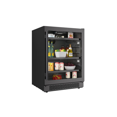 24 Inch Wide 140 Can Energy Efficient Beverage Center with Touch Control Panel and Left Swing Door | Fridge.com