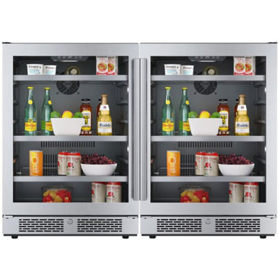 Avallon ABR242SGDUAL 48 Inch Wide 280 Can Energy Efficient Beverage Center with LED Lighting, Double Pane Glass, Touch Control Panel and Lockable Doors | Fridge.com