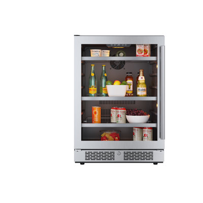 Avallon 23.8125'' W Convertible 140 Cans (12 oz.) Beverage Cooler with Glass Door | Fridge.com