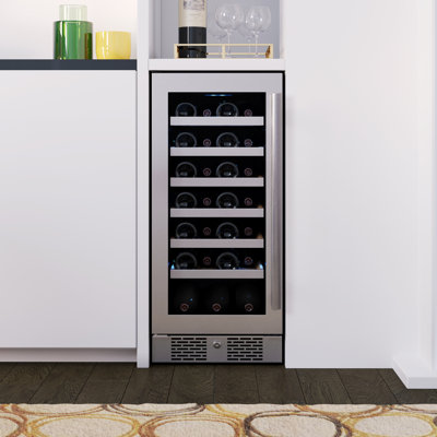 Avallon AWC152SZLH 15 Inch Wide 27 Bottle Capacity Single Zone Wine Cooler with Left Swing Door | Fridge.com