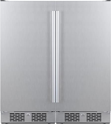 Avallon AFR152SSDUAL 30 Inch Wide 6.7 Cu. Ft. Built-In or Free Standing Side by Side Dual Compact Refrigerator | Fridge.com