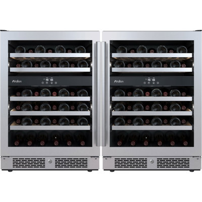 Four Zone 47.625'' 90 Bottle Wine Refrigerator with French Doors — Avallon, model WC242DZDUAL