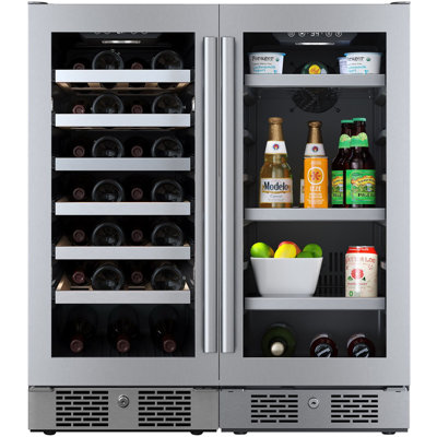 Avallon 30'' 27 Bottle and 86 Can Dual Zone Freestanding Wine & Beverage Refrigerator | Fridge.com