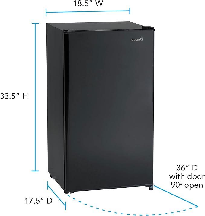 Avanti AR321BB AR321 3.2 cu. ft. Compact Refrigerator, In Black - View 2 | Fridge.com