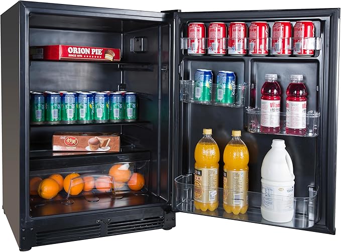 Avanti 5.2 cu. ft. Compact Refrigerator, Energy Star Certified Mini Fridge With Adjustable Shelves, Chiller Compartment, Can & Gallon Door Storage, Reversible Door, 5.2-cu.ft., Black - View 3 | Fridge.com