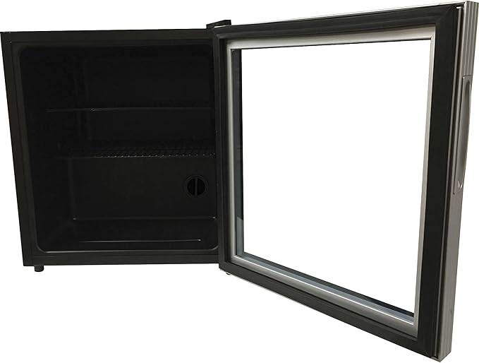 Avanti Beverage Cooler With Glass Door 60 Can Mini Refrigerator For Beer Soda Water 18.25-Inch Wide Freestanding, With Adjustable Temperature Control And Removable Shelves, 1.6-cu.ft., Metallic - View 2 | Fridge.com