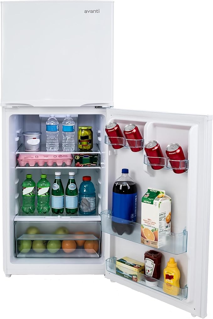 Avanti 7.0 cu.ft. Apartment Size Refridgerator, Compact Fridge With Top Freezer With Temperature Control And Adjustable Shelves And Crisper Drawer, 7.0 cu.ft., White - View 3 | Fridge.com