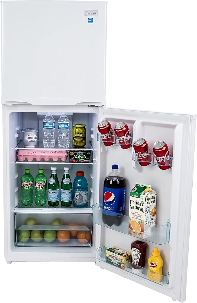 Avanti 7.0 cu.ft. Apartment Size Refridgerator, Compact Fridge With Top Freezer With Temperature Control And Adjustable Shelves And Crisper Drawer, 7.0 cu.ft., White - View 4 | Fridge.com