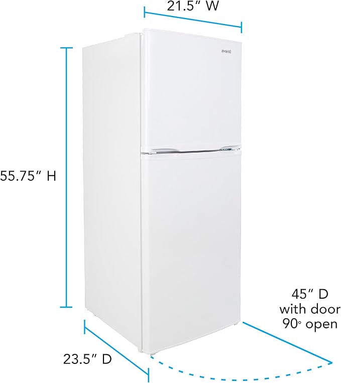 Avanti 7.0 cu.ft. Apartment Size Refridgerator, Compact Fridge With Top Freezer With Temperature Control And Adjustable Shelves And Crisper Drawer, 7.0 cu.ft., White - View 5 | Fridge.com