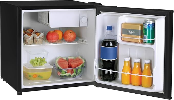 Avanti Mini Fridge Compact Refrigerator For Home Office Or Dorm, Features Single Reversible Door Removable Shelf Manual Defrost And Adjustable Temperature Control, 1.6-cu.ft, Black - View 2 | Fridge.com