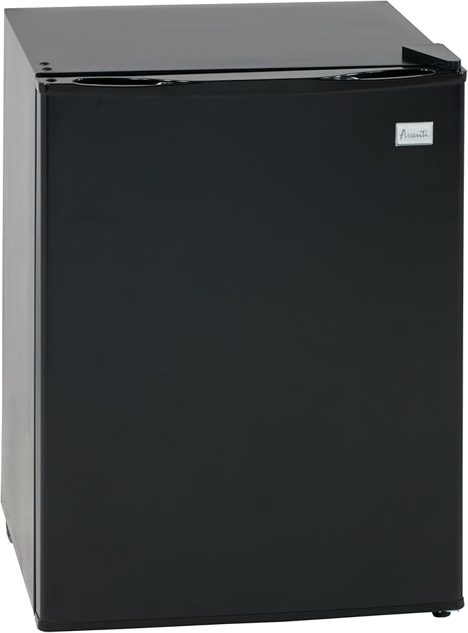 Avanti Mini Fridge Compact Refrigerator for Home Office or Dorm, Features Single Reversible Door Removable Shelves Automatic Defrost and Adjustable Temperature Control, 2.4-Cu.Ft, Black | Fridge.com