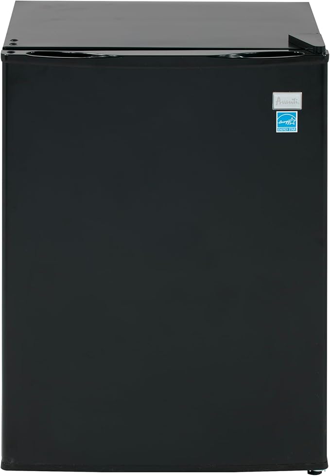Avanti Mini Fridge Compact Refrigerator For Home Office Or Dorm, Features Single Reversible Door Removable Shelves Automatic Defrost And Adjustable Temperature Control, 2.4-cu.ft, Black - View 4 | Fridge.com