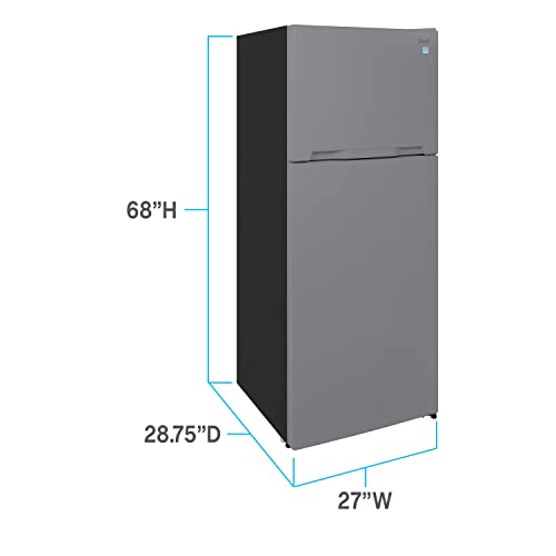 Avanti Apartment Refrigerator Freestanding Dual Door Design Fridge with Top Freezer, Adjustable Temperature Control and Frost Free Defrost, for Condo, House, Small Kitchen Use, 14.3-Cu.Ft, Metallic | Fridge.com