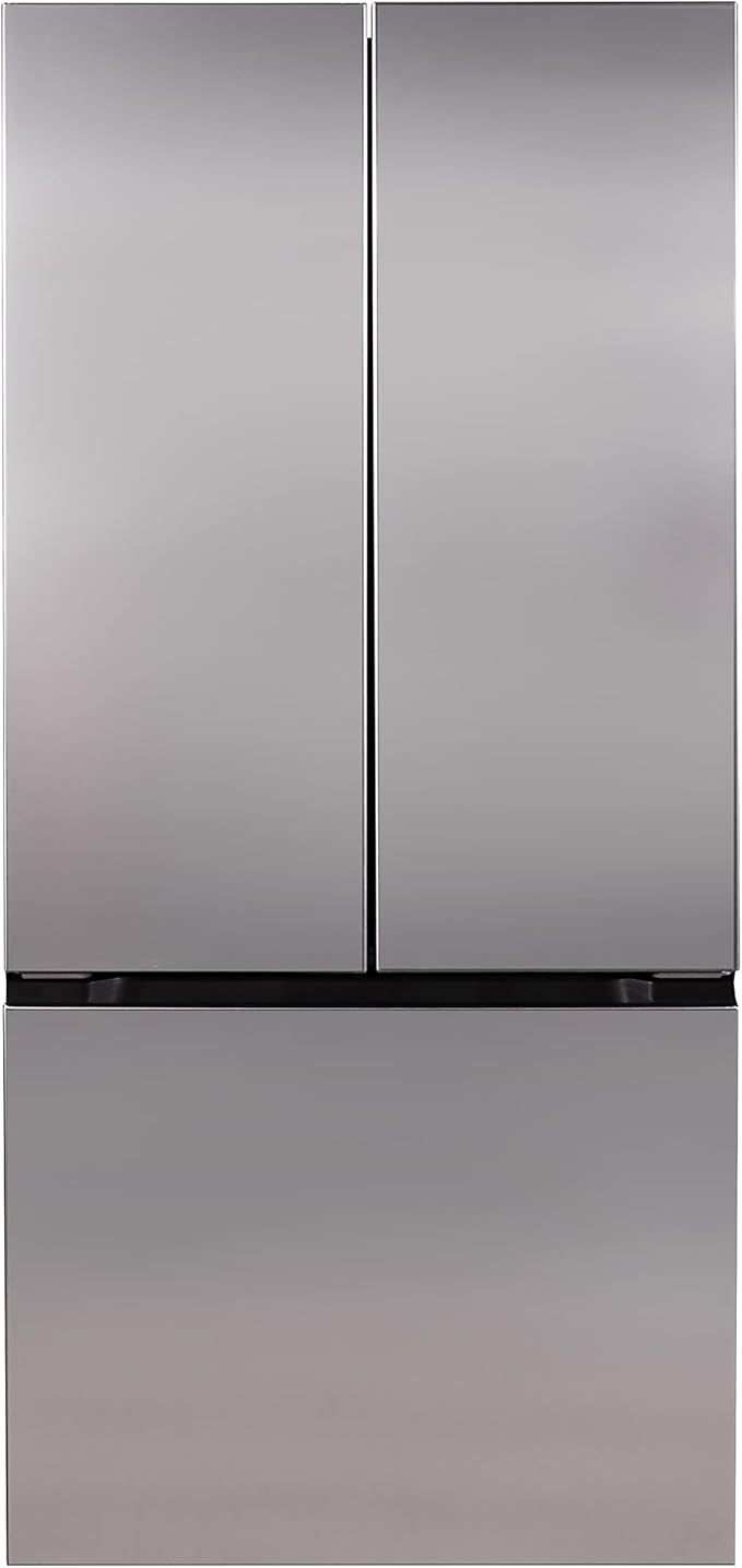 Avanti French Door Refrigerator with Bottom Freezer 30-Inch Wideâ€‹, Frost Free Technology, Large Capacity with Adjustable Shelves, Door Bins & Crisper Drawers, 17.5 Cu.Ft., Stainless Steel | Fridge.com