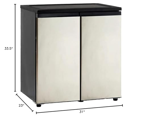 Avanti Mini Fridge Compact Side-By-Side Refrigerator With Freezer For Home Office Or Dorm, Features Dual Doors Adjustable Glass Shelves And Adjustable Temperature Control, 5.5-cu.ft, Stainless Steel - View 2 | Fridge.com