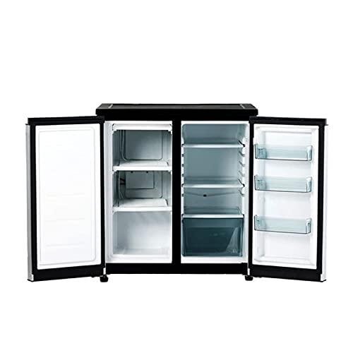 Avanti Mini Fridge Compact Side-By-Side Refrigerator With Freezer For Home Office Or Dorm, Features Dual Doors Adjustable Glass Shelves And Adjustable Temperature Control, 5.5-cu.ft, Stainless Steel - View 3 | Fridge.com