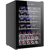 Avanti WC34N2P Wine Cooler Freestanding Single Zone With Temperature Control Holds Up To 34 Bottles, Stainless Steel Construction With Glass Door, Black - View 5 | Fridge.com