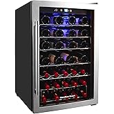 Avanti WC34N2P Wine Cooler Freestanding Single Zone With Temperature Control Holds Up To 34 Bottles, Stainless Steel Construction With Glass Door, Black - View 6 | Fridge.com