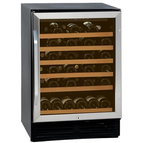Avanti 50-Bottle Wine Cooler, Stainless Steel Wine Fridge with Wood-Front Shelves, Electronic Controls, LED Lighting & Lock, ADA Compliant, 50 Bottle, Stainless Steel | Fridge.com