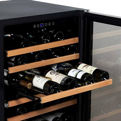 Avanti 50-Bottle Wine Cooler, Stainless Steel Wine Fridge With Wood-Front Shelves, Electronic Controls, LED Lighting & Lock, ADA Compliant, 50 Bottle, Stainless Steel - View 4 | Fridge.com