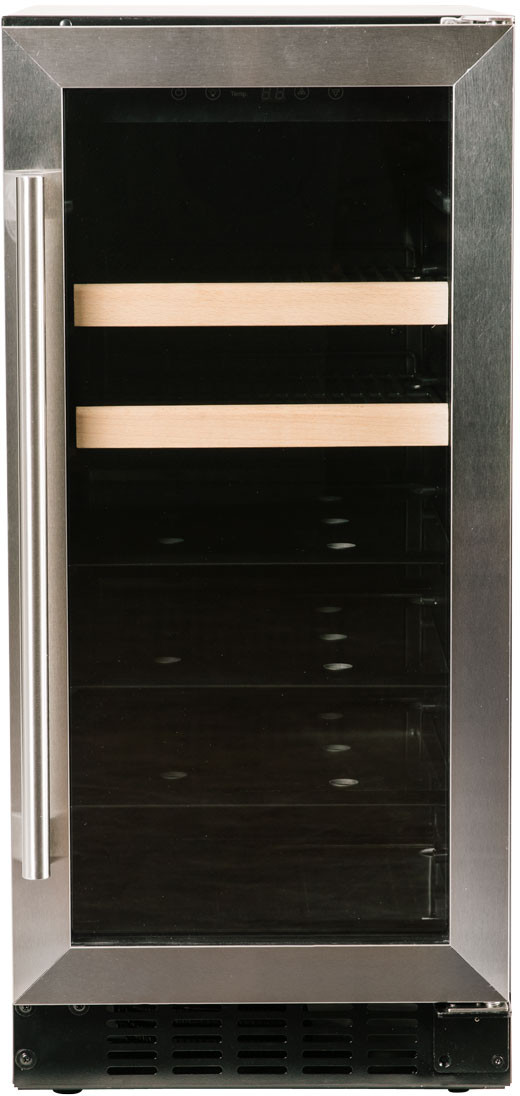 Azure Home Products 14.63'' W Freestanding 80 Cans (12 oz.) 3 Cubic Feet Beverage Cooler with Wine Storage and Reversible Door | Fridge.com