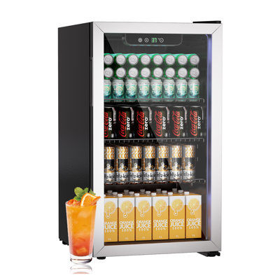 BackID 3.1 Cubic Feet Mini Fridge, 110 Can Freestanding Beverage Refrigerator with Glass Front Door for Soda, Beer, Under Counter Small Refrigerator w | Fridge.com