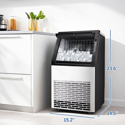 BacklD 90Lbs/Day Commercial Ice Maker Machine, 13Lbs Storage Capacity, 36 Ice Cubes In 11Mins, Stainless Steel Freestanding Ice Maker with LCD Panel, | Fridge.com
