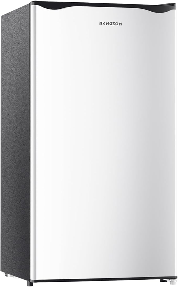 BANGSON Mini Fridge with Freezer, 3.2Cu.Ft, Single Door Small Refrigerator, Energy-Efficient, Low Noise, Mini fridge for Bedroom Dorm and Office, Silver | Fridge.com