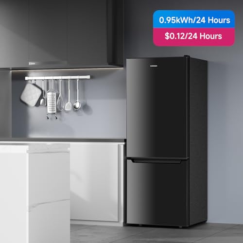 Bangson 7.1 cu.ft Refrigerator With Freezer, Apartment Size Fridge With Bottom Freezer, Large Capacity, Energy Saving, Adjustable Thermostat, Low Noise, Black - View 2 | Fridge.com