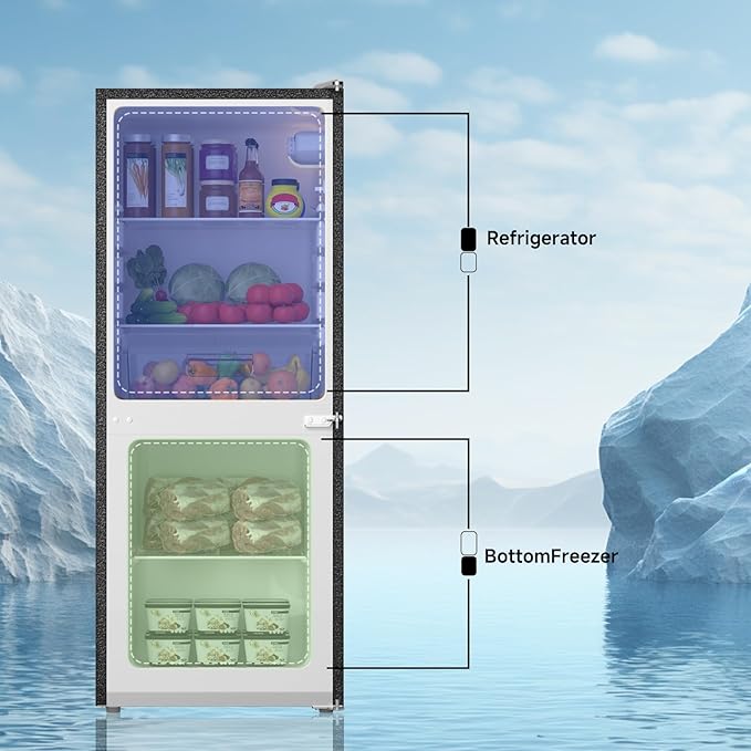 Bangson 4.0 cu.ft Small Refrigerator With Freezer, Small Fridge With Bottom Freezer, For Apartment, Bedroom, Dorm, And Office, Double Door, Black - View 3 | Fridge.com