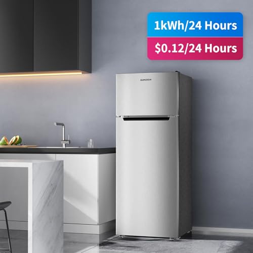 Bangson 7.7 cu.ft Refrigerator With Freezer, Apartment Size Fridge With Top Freezer, For Apartment, Office, Kitchen And Garage, Stainless Steel, Silver - View 2 | Fridge.com