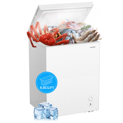BANGSON Chest Freezer, Deep Freezer 5.0 Cu. Ft with Removable Basket | Fridge.com