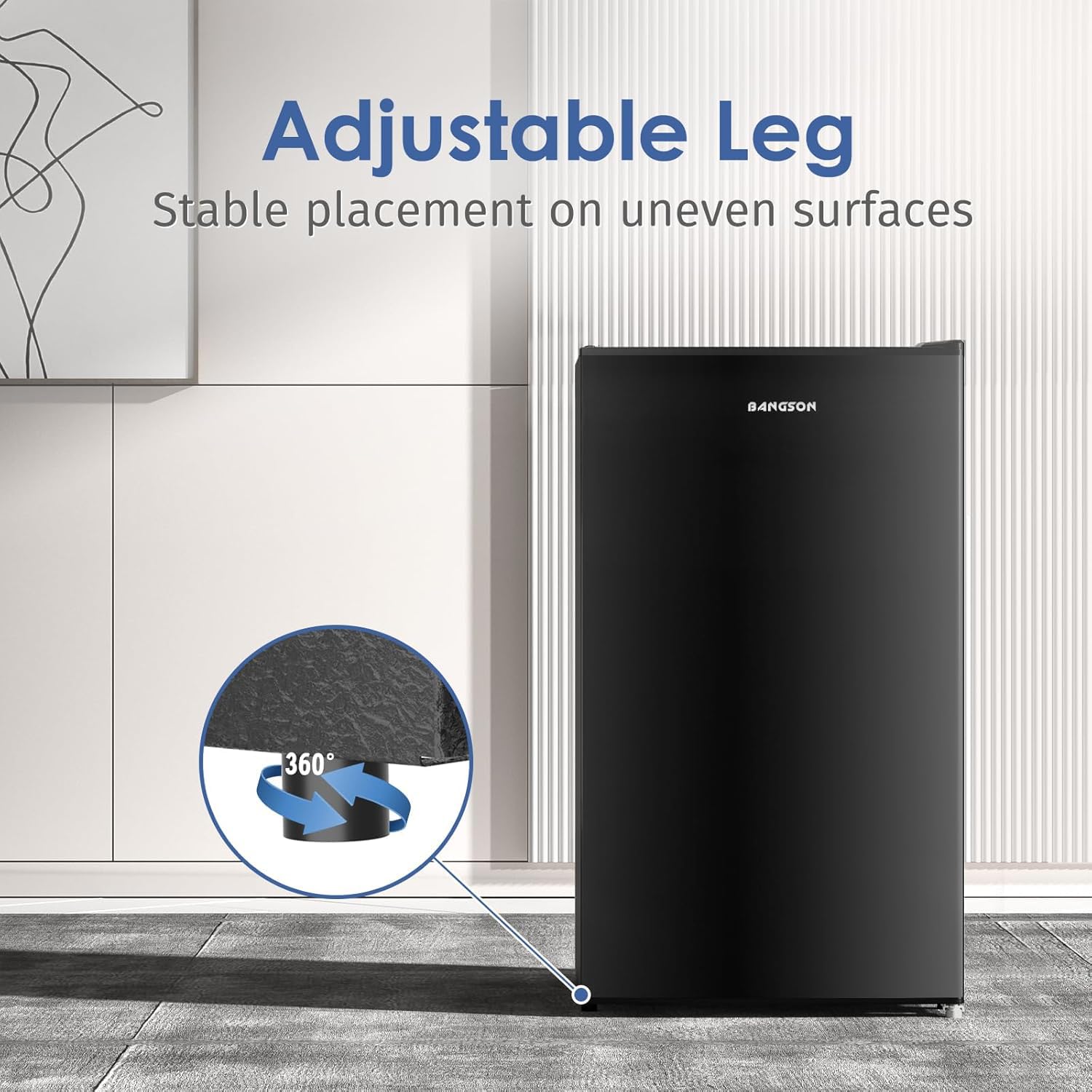 Bangson Mini Fridge With Freezer, 3.2Cu.Ft, Single Door Small Refrigerator, Energy-Efficient, Low Noise, Mini Fridge For Bedroom Dorm And Office, Black - View 6 | Fridge.com