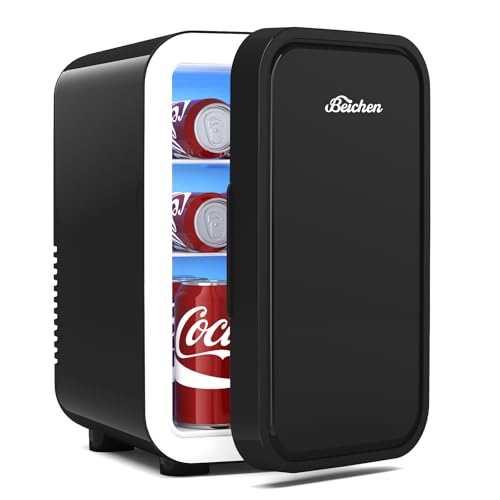 BEICHEN Mini Fridge,6 Liter / 8 Can Small Fridge for Bedroom, Car, Office & Dorm, AC100-120 V/DC 12 V Portable Thermoelectric Cooler & Warmer for Skincare, Food, Drinks,Black ﻿ | Fridge.com