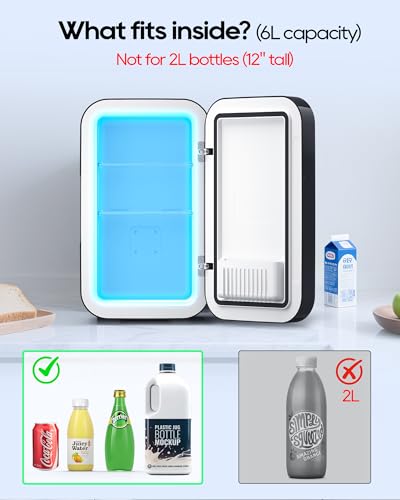 Beichen Mini Fridge,6 Liter / 8 Can Small Fridge For Bedroom, Car, Office & Dorm, AC100-120 V/Dc 12 V Portable Thermoelectric Cooler & Warmer For Skincare, Food, Drinks,Black ﻿ - View 5 | Fridge.com