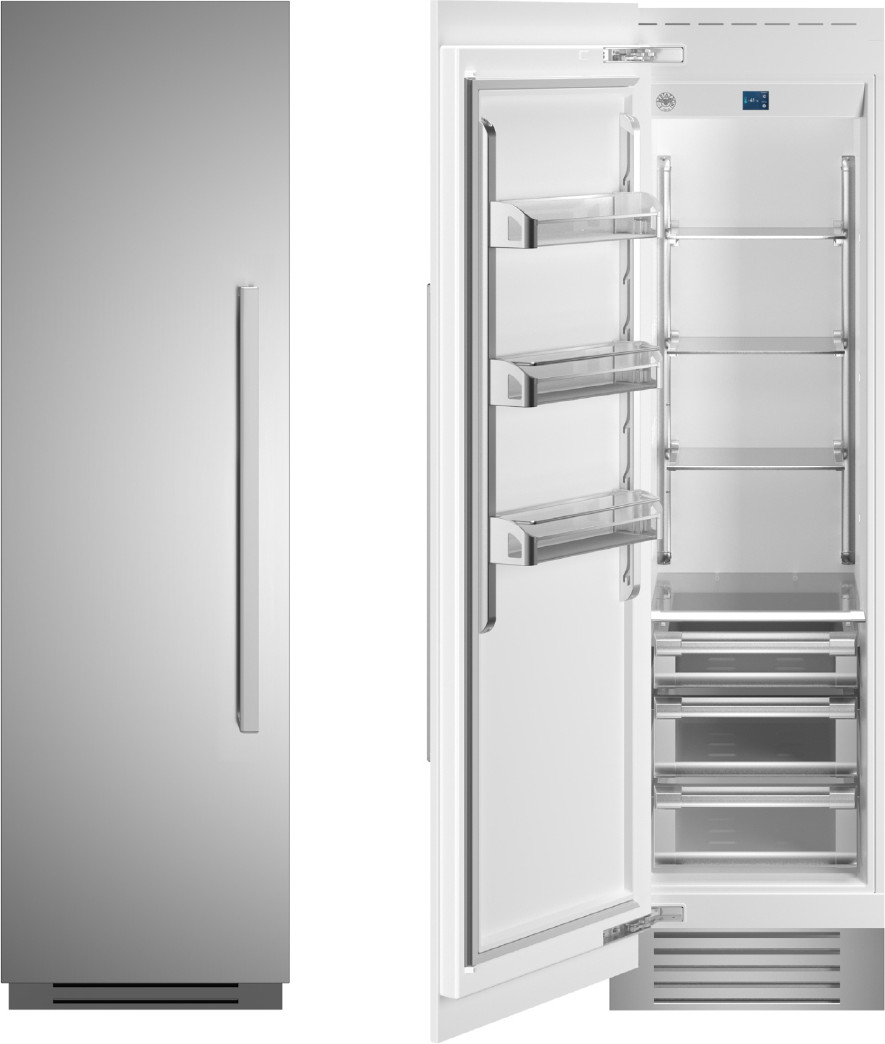 Bertazzoni - 24 in. Wide 13.0 cu ft Built-in Refrigerator Column with interior TFT touch & scroll interface - Stainless Steel | Fridge.com