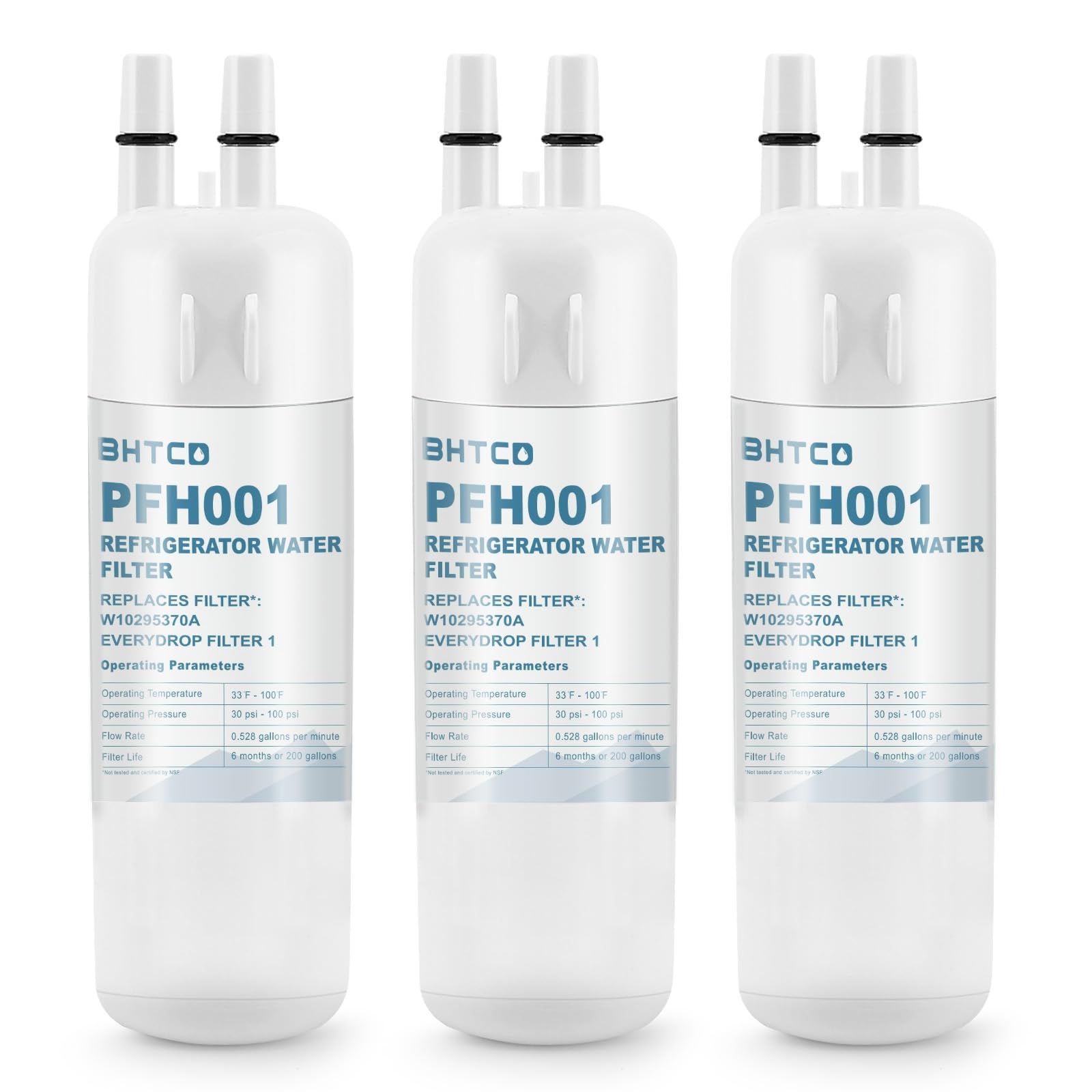 Water Filter Replaces WRS325SDHZ/ WRS325FDAM/ WRS325SDHW/ WRS325SDHB/ WRS325FDAW/ WRS325FDAB/ WRS325SDHV Model for Whirlpool Refrigerator- NSF Certified(3Pcs) | Fridge.com