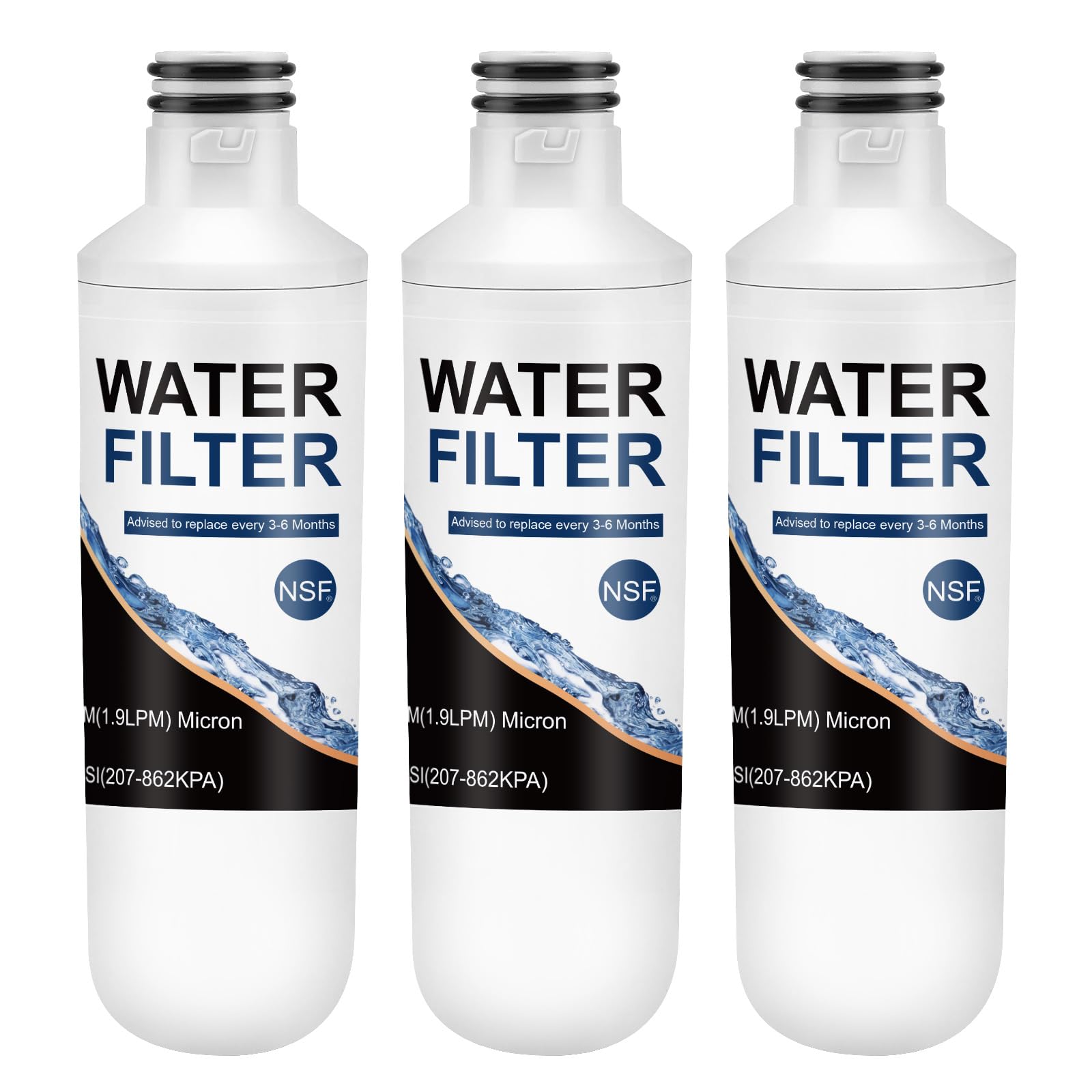 Fml-5, GF-1000P, RWF4700AC, WD-F46, RWF4700A, RWF4700B, SP-LE1000, WS646A Water Filter For LG & Kenmore (Nsf Certified) Refrigerator Replacement Filter 3-Pack. - View 1 | Fridge.com