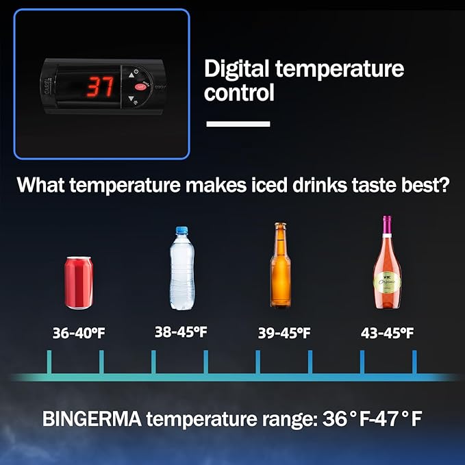 Bingerma Back Bar Cooler With 2 Glass Sliding Doors 7.4 cu.ft. Etl Commercial Beverage Refrigerator Black Drink Fridges For Beer, Wine,Soda, Drinks - View 6 | Fridge.com