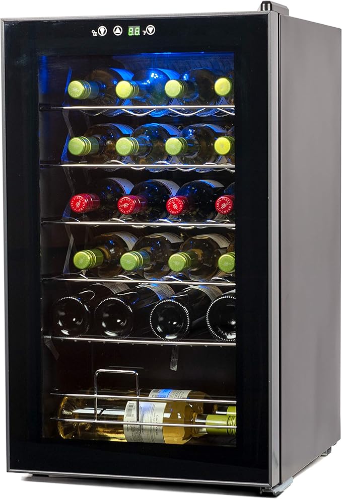 BLACK+DECKER BD61526 Wine Cellar, Black Cabinet with Gray Door Accent | Fridge.com