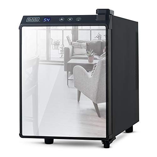 BLACK+DECKER 6 Bottle Wine Fridge, Wine Cooler with Mirrored Front, Mini Wine Fridge Thermoelectric, BD60316 | Fridge.com