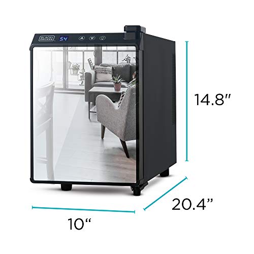 Black+Decker 6 Bottle Wine Fridge, Wine Cooler With Mirrored Front, Mini Wine Fridge Thermoelectric, BD60316 - View 2 | Fridge.com