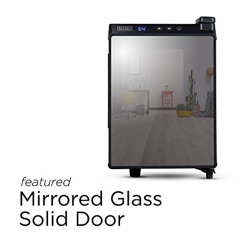 Black+Decker 6 Bottle Wine Fridge, Wine Cooler With Mirrored Front, Mini Wine Fridge Thermoelectric, BD60316 - View 3 | Fridge.com