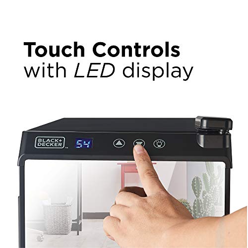 Black+Decker 6 Bottle Wine Fridge, Wine Cooler With Mirrored Front, Mini Wine Fridge Thermoelectric, BD60316 - View 4 | Fridge.com