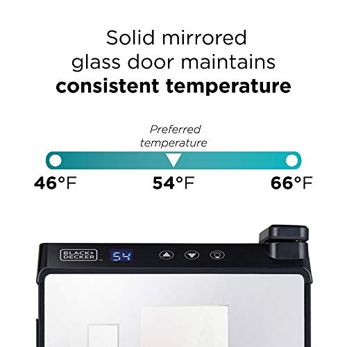 Black+Decker 6 Bottle Wine Fridge, Wine Cooler With Mirrored Front, Mini Wine Fridge Thermoelectric, BD60316 - View 6 | Fridge.com