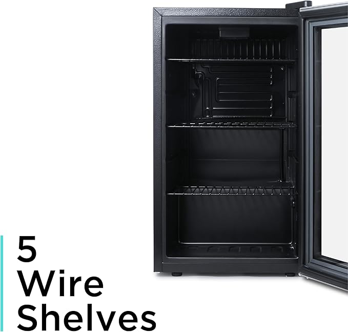 Black+Decker 2.4 cu. ft. Beverage Cooler, Beverage Fridge With Double Pane Glass Door, Drink Fridge And Beverage Refrigerator With 76-Can Capacity For Home Bar, Home Office And More - View 6 | Fridge.com