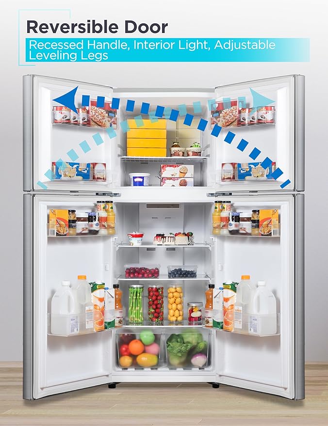 Black+Decker 12.1 Cu. Ft. Top Mount Refrigerator With Freezer, 2 Door Refrigerator With Top Freezer And Adjustable Temperature Control, Energy Star, Br1210hs, Stainless Steel Look - View 6 | Fridge.com