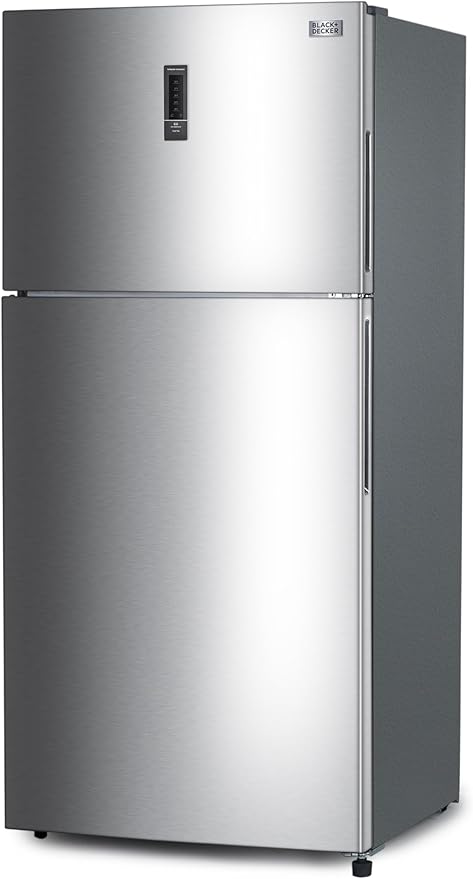 BLACK+DECKER 16.4 Cu. Ft. Top Mount Refrigerator with Freezer, 2 Door Refrigerator with Top Freezer and Separate Temperature Controls, Auto Defrost, Full Size, BR1640KS, Stainless Steel Look | Fridge.com
